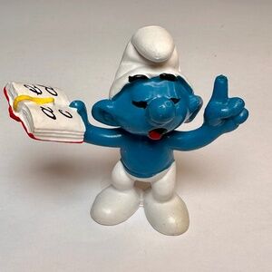 📘 Vintage Brainy Smurf Figurine – Schleich – Made in Germany (1980)